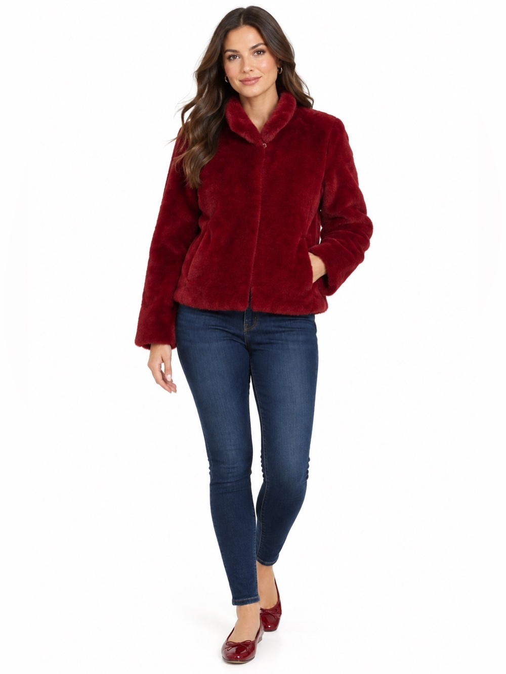 Banana Republic Beautiful Deep Red Teddy Jacket